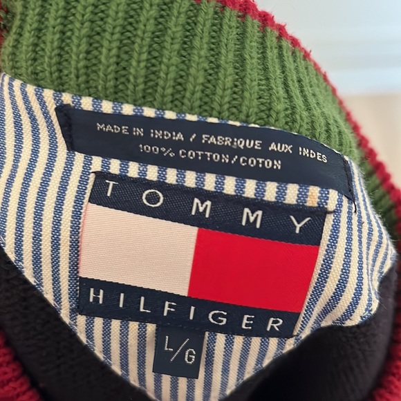 Tommy Hilfiger L Navy and Red 💯 cotton Classic 90s - Picture 9 of 12